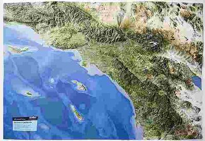 Southern California Raised Relief Map 3D