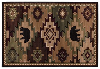 Cabin Bear Southwest Hearth Rug