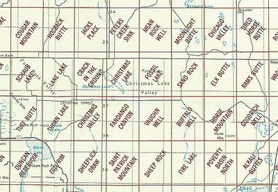 Christmas Valley OR Area USGS 1:24K Topo Map Index