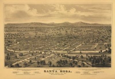 Santa Rosa 1876 Antique Map Replica