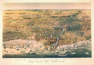 Chicago 1892 Antique Map