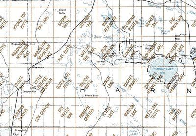 Harney Lake Oregon Area Index for 1 to 24k Topographic USGS Quad Maps
