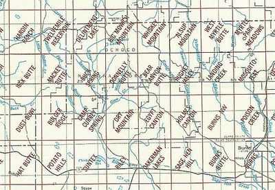 Burns OR Area USGS 1:24K Topo Map Index