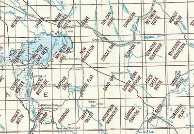 Malheur Lake OR Area USGS 1:24K Topo Map Index