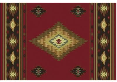 Vista Desert Red Rectangular Olefin Hearth Rug