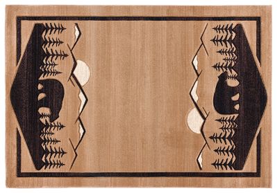 Cabin Bears at Sunrise Tan Hearth Rug