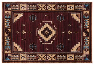 Cabin Red Southwest Hearth Rug