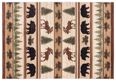 Cabin Bear and Moose Hearth Rug