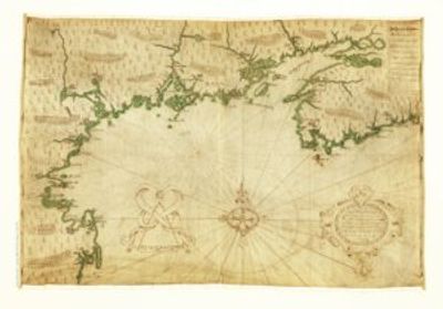 Northeast American Coast 1607 Antique Map Replica