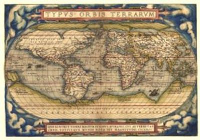 World 1570 Antique Map Replica