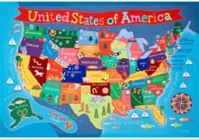USA Kids Wall Map by Round World Products