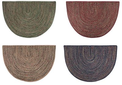 Braided Multicolor Reversible Polypro Half Round Rugs