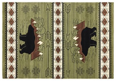 Cabin Bear Green Mountain Hearth Rug