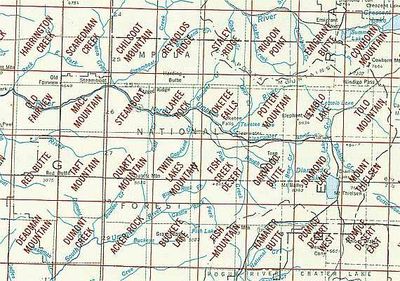 Diamond Lake OR Area USGS 1:24K Topo Map Index