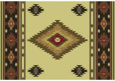 Vista Desert Beige Rectangular Olefin Hearth Rug