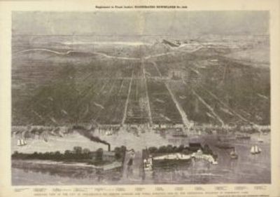 Antique Map of Philadelphia, PA 1876