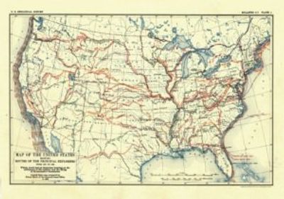 United States 1907 Antique Map Replica