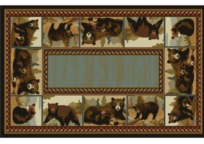 Vista Bears Posing Rectangular Olefin Hearth Rug