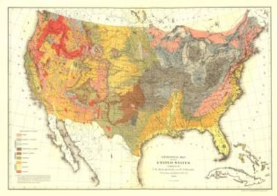 United States Geological Map 1870 Antique Reproduction