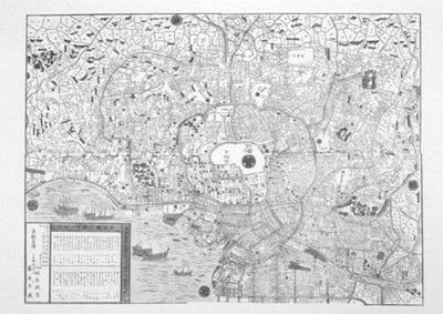 Antique Map of Tokyo 1854