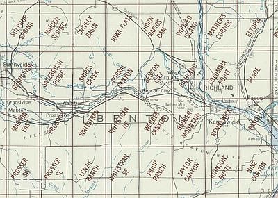 Richland Area Index Map for USGS 1 to 24K Scale Topographic Trail Maps