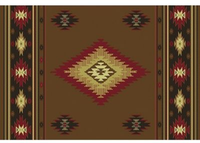 Vista Desert Brown Rectangular Olefin Hearth Rug