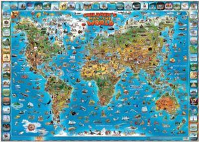 Children's Illustrated Map of the World
