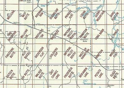 Brothers OR Area USGS 1:24K Topo Map Index