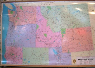 Pacific Northwest Wall Map by Pittmon/ Oregon Blue Print