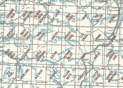 Cottage Grove OR Area USGS 1:24K Topo Map Index