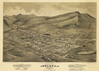 Helena Montana 1875 Antique Map Replica