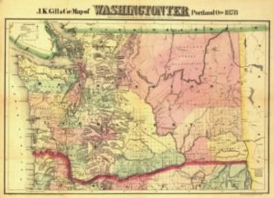 Antique Map of Washington Territory 1878