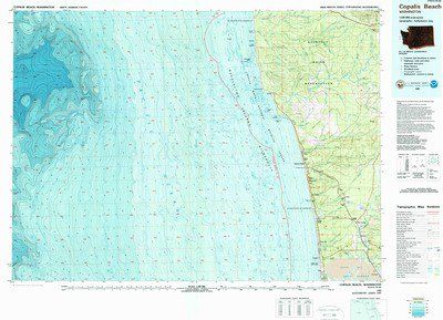 Copalis Beach Washington Area USGS Topographic Map 1 to 100k scale