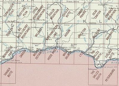 Hood River Washington Area Index Map for USGS 1 to 24K Topographic Maps