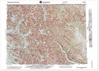 Concrete, WA Regional Raised Relief Map 3D