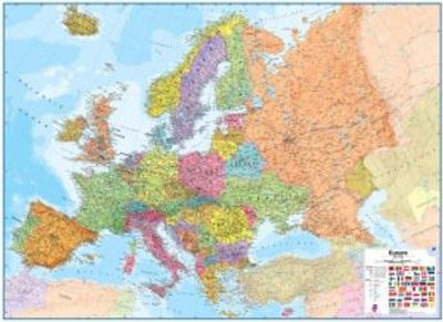 Europe Wall Map Large Poster Maps International Classroom Style