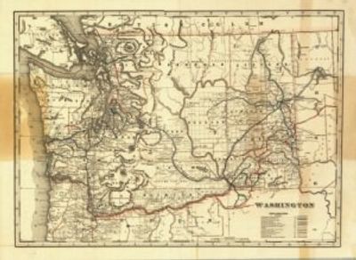 Antique Map of Washington State 1896