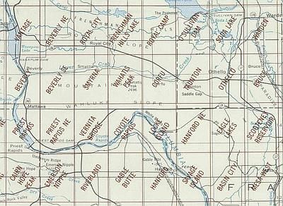 Priest Rapids Area Index Map for USGS 1 to 24K Scale Topographic Trail Maps