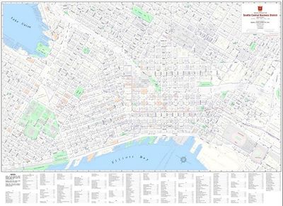 Seattle CBD Central Business District Downtown Map
