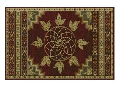 Vista Ancient Sign Red Hearth Rug