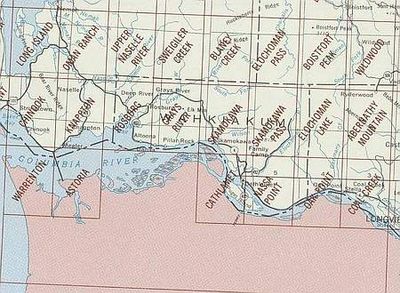 Astoria Washington Area Index Map for USGS 1 to 24K Topographic Maps