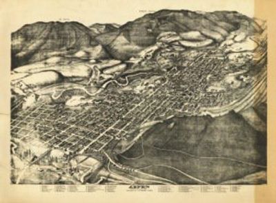 Aspen Colorado 1893 Antique Map Replica