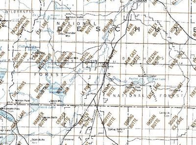 La Pine Oregon Area Index Map for USGS 1 to 24K Topographic Quad Maps