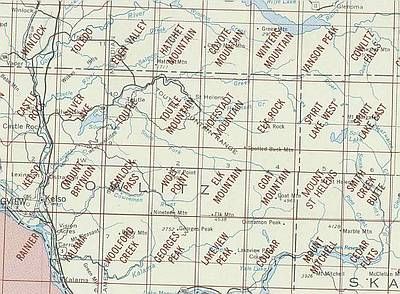 Mt St Helens Area Index Map for USGS 1 to 24K Topographic Maps