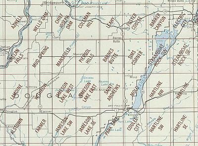 Banks Lake Area Index Map for USGS 1 to 24K Topographic Maps