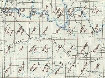Coulee Dam Area Index Map for USGS 1 to 24K Topographic Maps