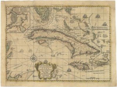 Cuba 1762 Antique Map Replica