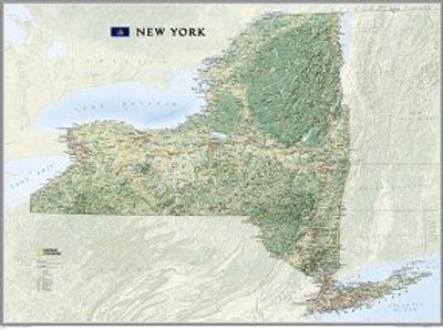 New York Wall Map National Geographic Terrain Poster