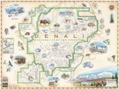 Denali National Park Wall Map l Xplorer Maps