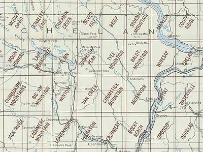 Chelan Area Index Map for USGS 1 to 24K Topographic Maps
